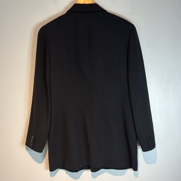 Vintage 90’s Emanuel Ungaro 100% wool black women’s blazer size 10 - Picture 8 of 11